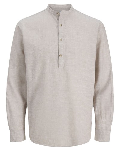 JACK & JONES JJESUMMER LINEN BLEND TUNIC SHIRT L/S SN - 12289190