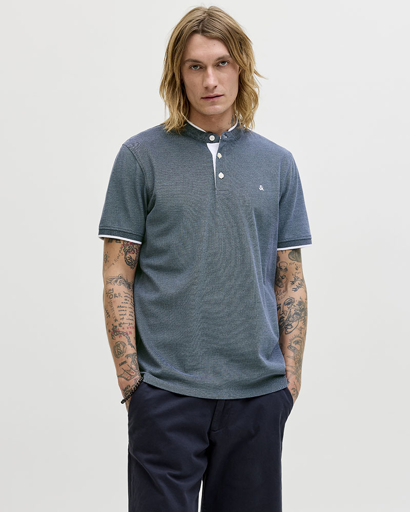 JACK & JONES JJEPAULOS MAO POLO SS NOOS - 12199711