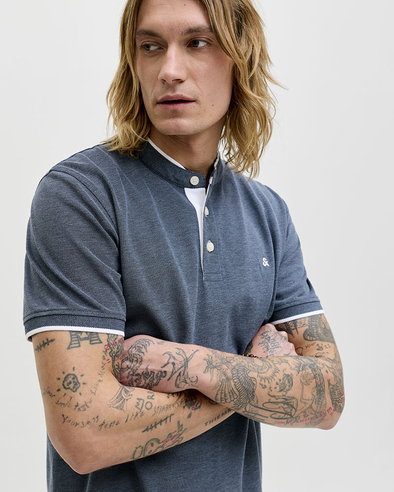 JACK & JONES JJEPAULOS MAO POLO SS NOOS - 12199711