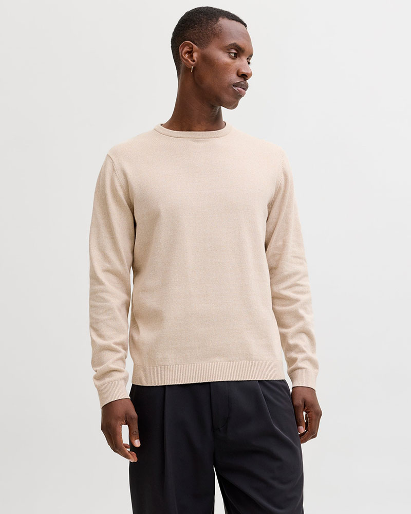 JACK & JONES JJEBASIC KNIT CREW NECK NOOS - 12137190