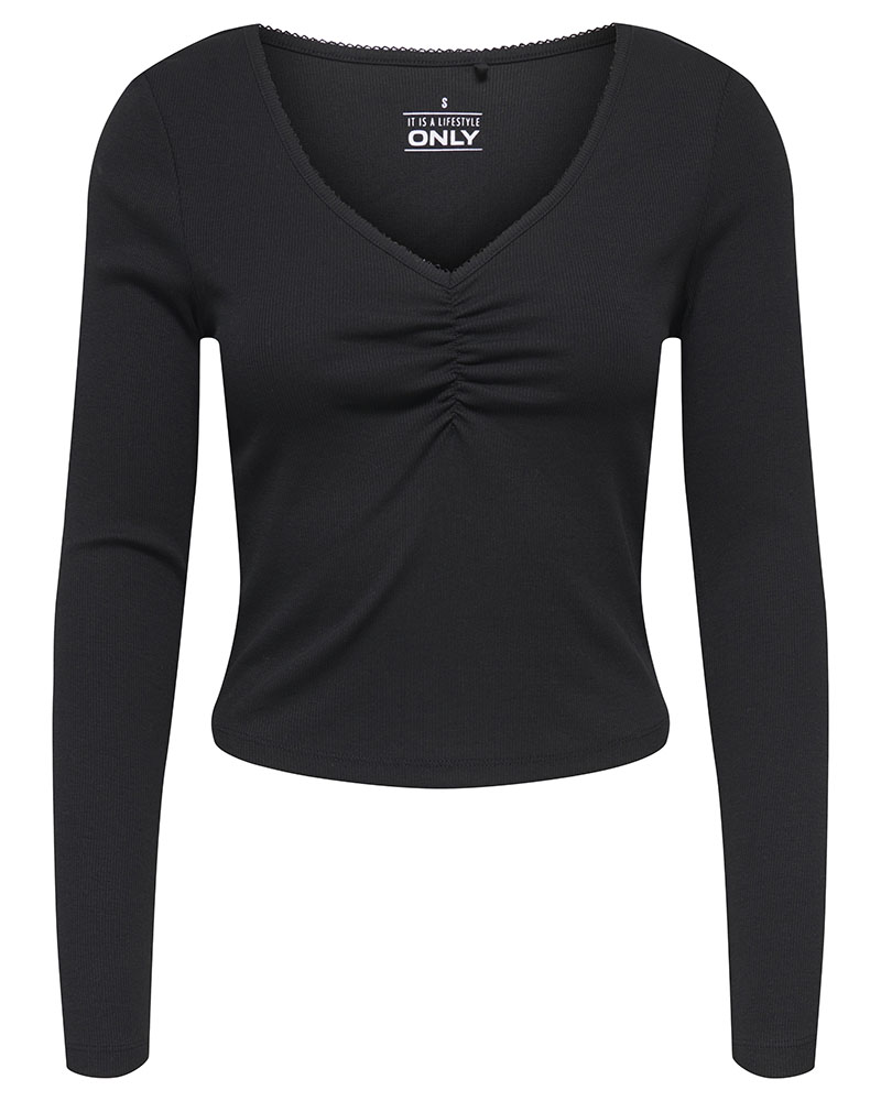 ONLY ONLBETTY L/S SCALLOP V-NECK CC JRS - 15365756