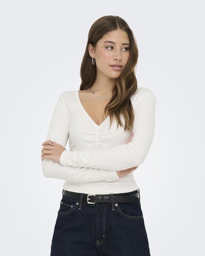 ONLY ONLBETTY L/S SCALLOP V-NECK CC JRS - 15365756