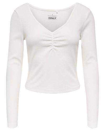 ONLY ONLBETTY L/S SCALLOP V-NECK CC JRS - 15365756