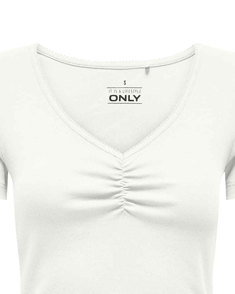 ONLY ONLBETTY S/S SCALLOP V-NECK CC JRS - 15365759
