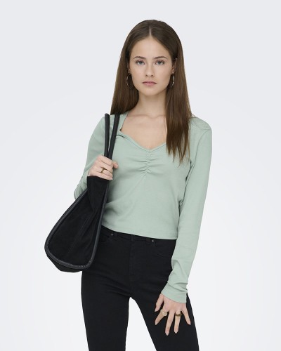 ONLY ONLBETTY L/S SCALLOP V-NECK CC JRS - 15365756