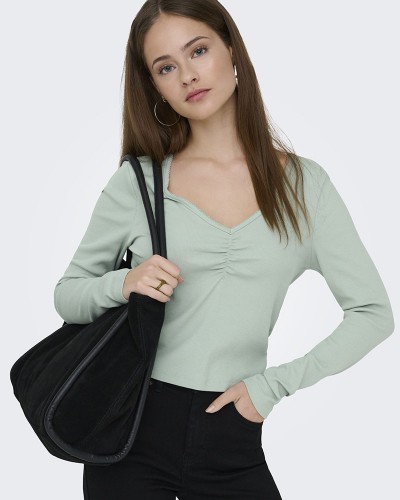 ONLY ONLBETTY L/S SCALLOP V-NECK CC JRS - 15365756