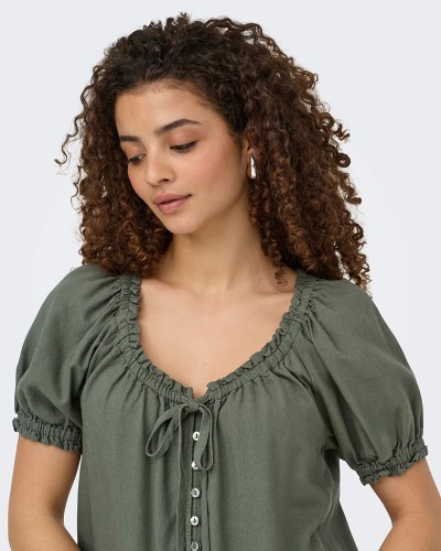 ONLY ONLGOA SS LINEN SHORT DRESS CC PNT - 15369346