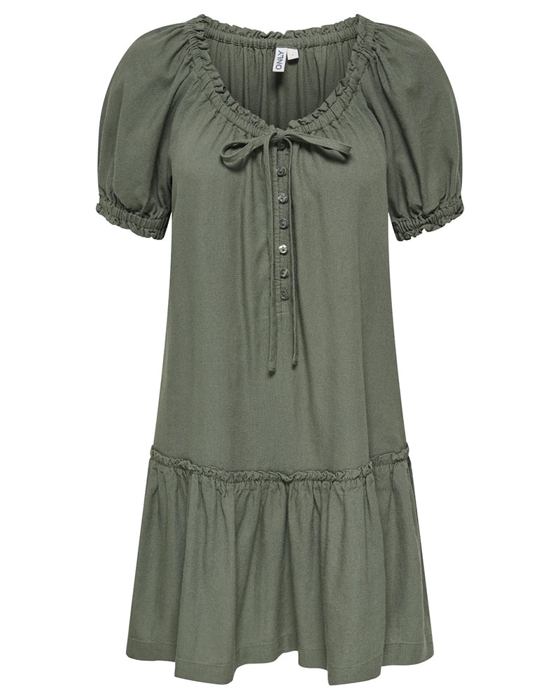 ONLY ONLGOA SS LINEN SHORT DRESS CC PNT - 15369346