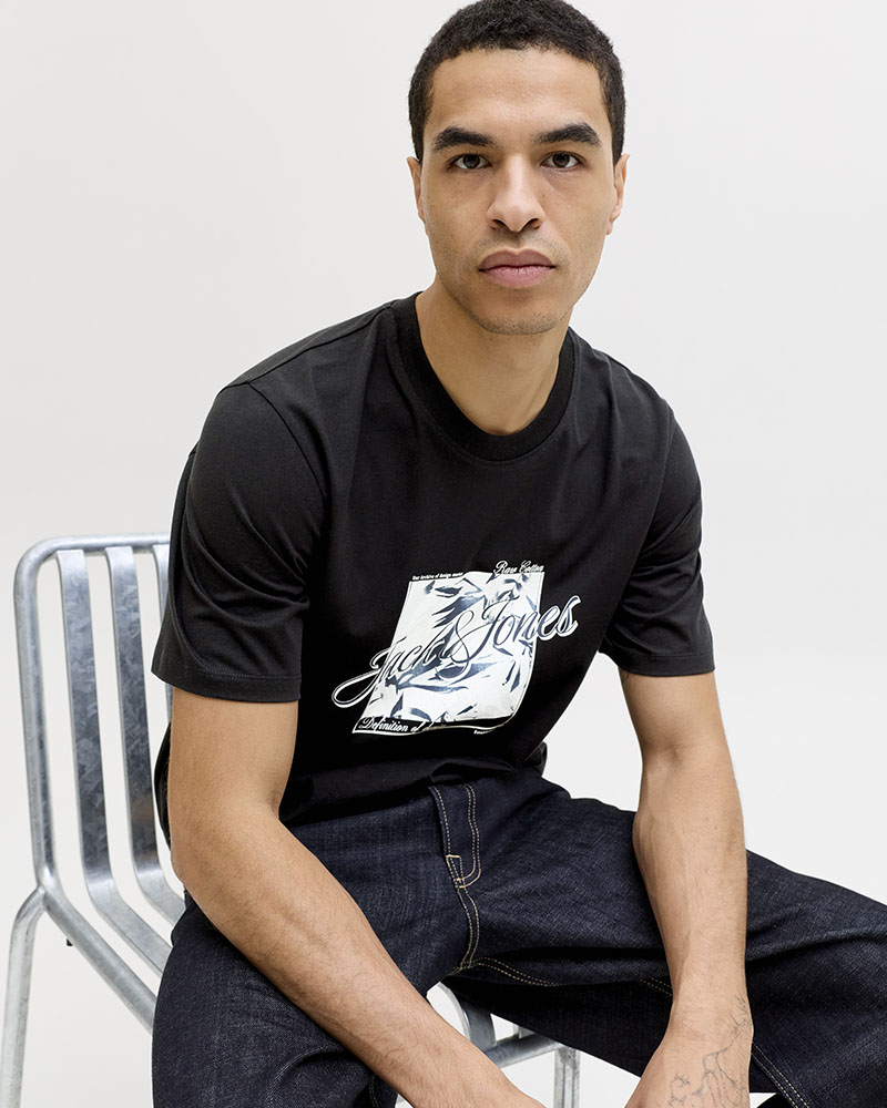 JACK & JONES JJHONOLULU SHAPE TEE SS CREW NECK LN - 12288088