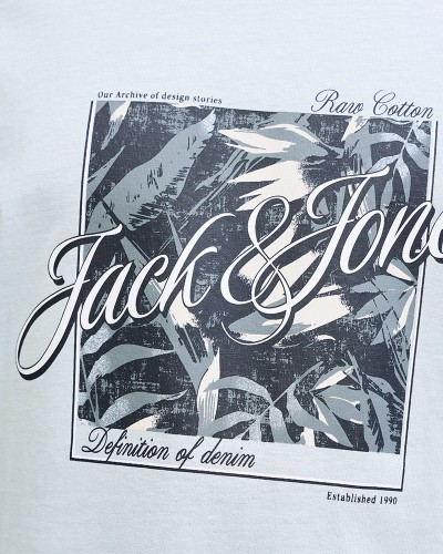 JACK & JONES JJHONOLULU SHAPE TEE SS CREW NECK LN - 12288088