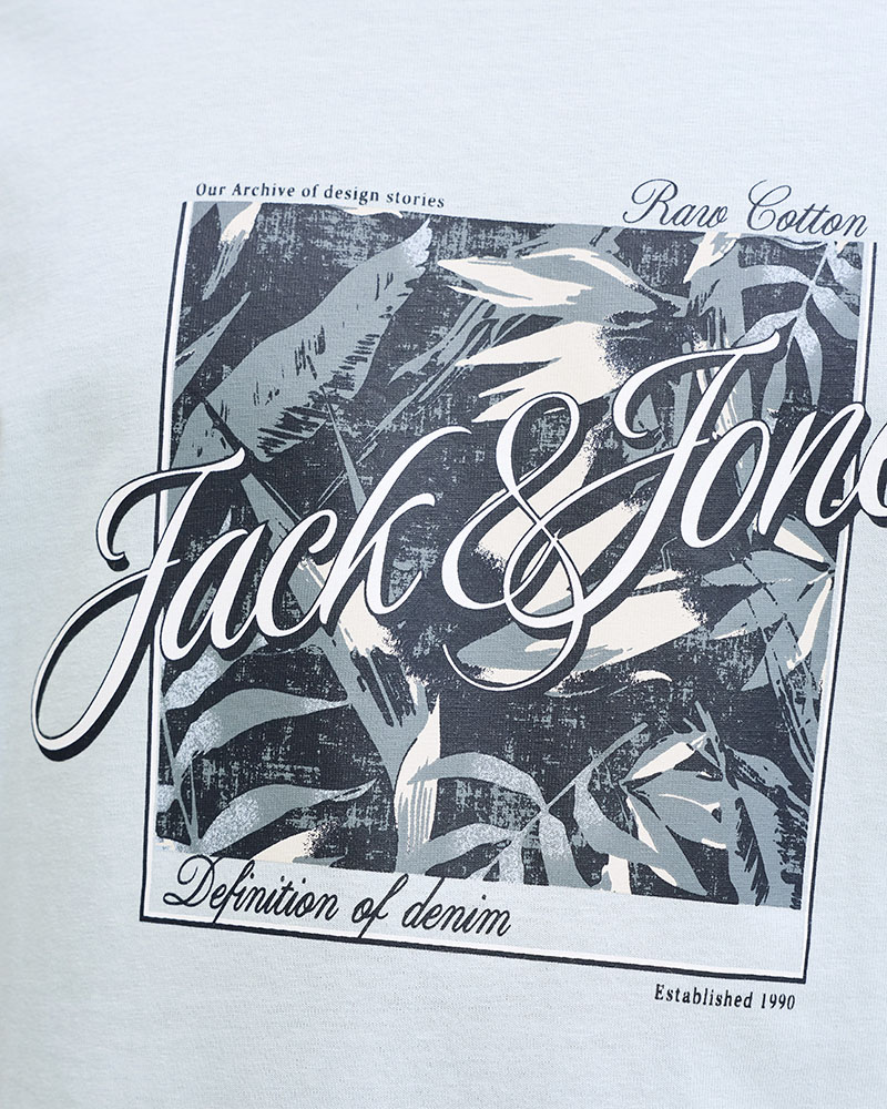 JACK & JONES JJHONOLULU SHAPE TEE SS CREW NECK LN - 12288088