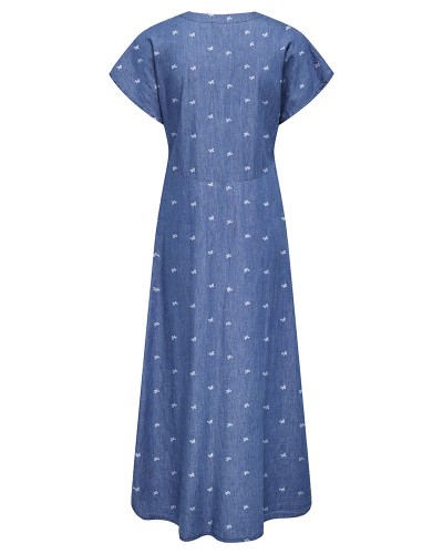 ONLY ONLNOVA AZURE LONG DRESS WVN - 15370341