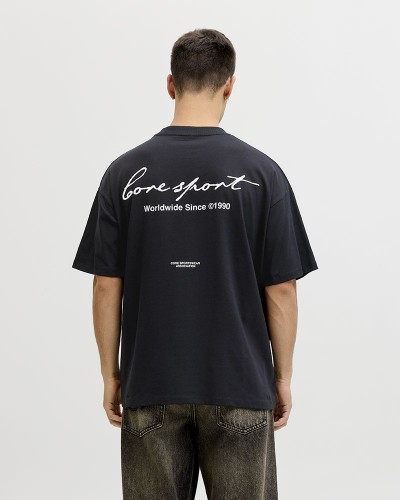 JACK & JONES JCODUST SCRIPT BACK TEE SS CREW NECK - 12292982