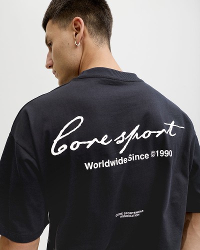 JACK & JONES JCODUST SCRIPT BACK TEE SS CREW NECK - 12292982