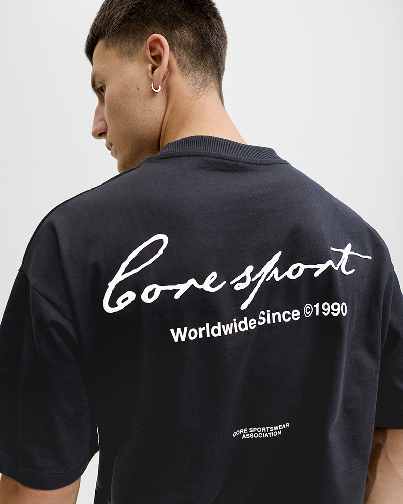 JACK & JONES JCODUST SCRIPT BACK TEE SS CREW NECK - 12292982