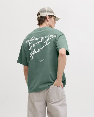 JACK & JONES JCODUST SCRIPT BACK TEE SS CREW NECK - 12292982