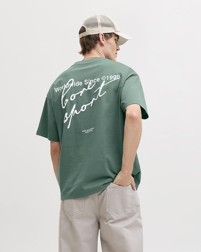 JACK & JONES JCODUST SCRIPT BACK TEE SS CREW NECK - 12292982