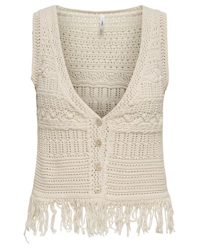 ONLY ONLALIX SL FRINGE WAISTCOAT KNT - 15364856