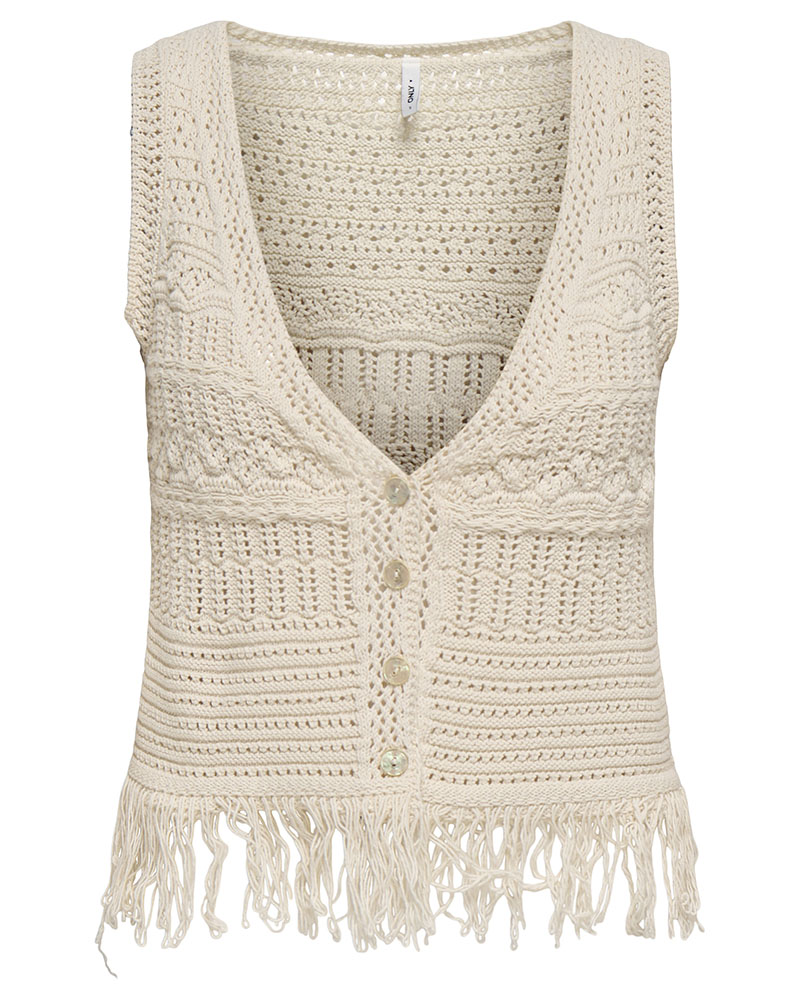 ONLY ONLALIX SL FRINGE WAISTCOAT KNT - 15364856