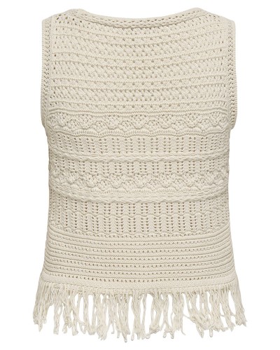 ONLY ONLALIX SL FRINGE WAISTCOAT KNT - 15364856
