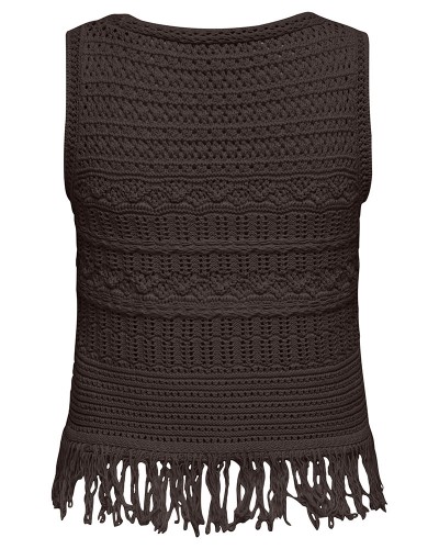 ONLY ONLALIX SL FRINGE WAISTCOAT KNT - 15364856