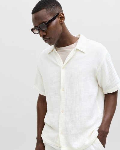 JACK & JONES JORNANTUCKET DOUBLE CLOTH SHIRT SS EA26 - 12291812