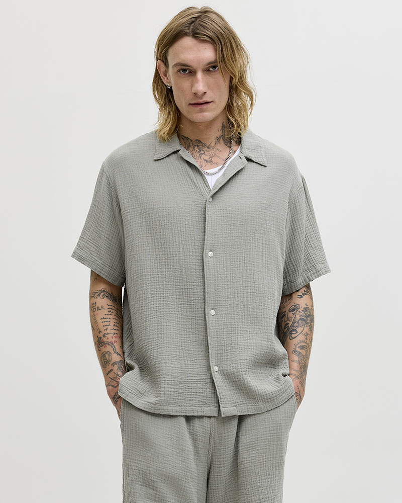 JACK & JONES JORNANTUCKET DOUBLE CLOTH SHIRT SS EA26 - 12291812