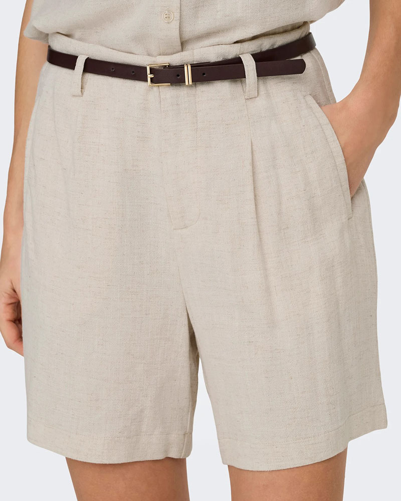 ONLY ONLSIESTA HW BELT LIN BL SHORTS PNT NOOS - 15367413