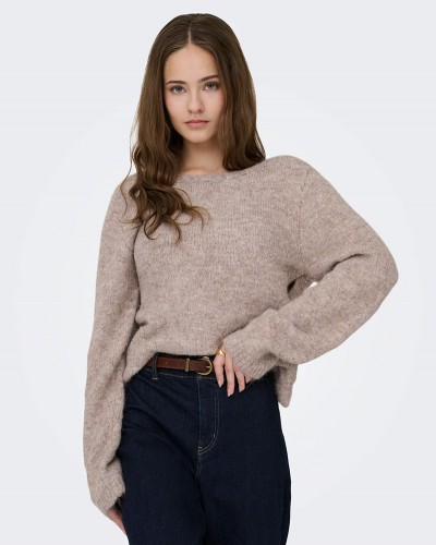 ONLY ONLZAGGIE LIFE LS V-NECK REVERSIB EX KNT - 15376349