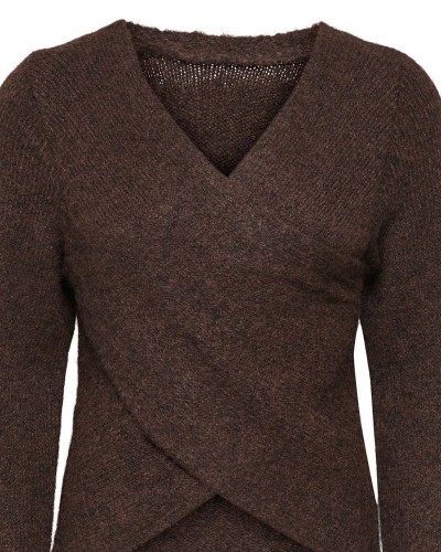 ONLY ONLZAGGIE LIFE LS V-NECK REVERSIB EX KNT - 15376349