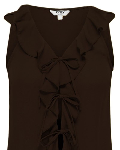 ONLY ONLMONET S/L FLOWY V-NECK RUFFLE TOP WVN - 15371044