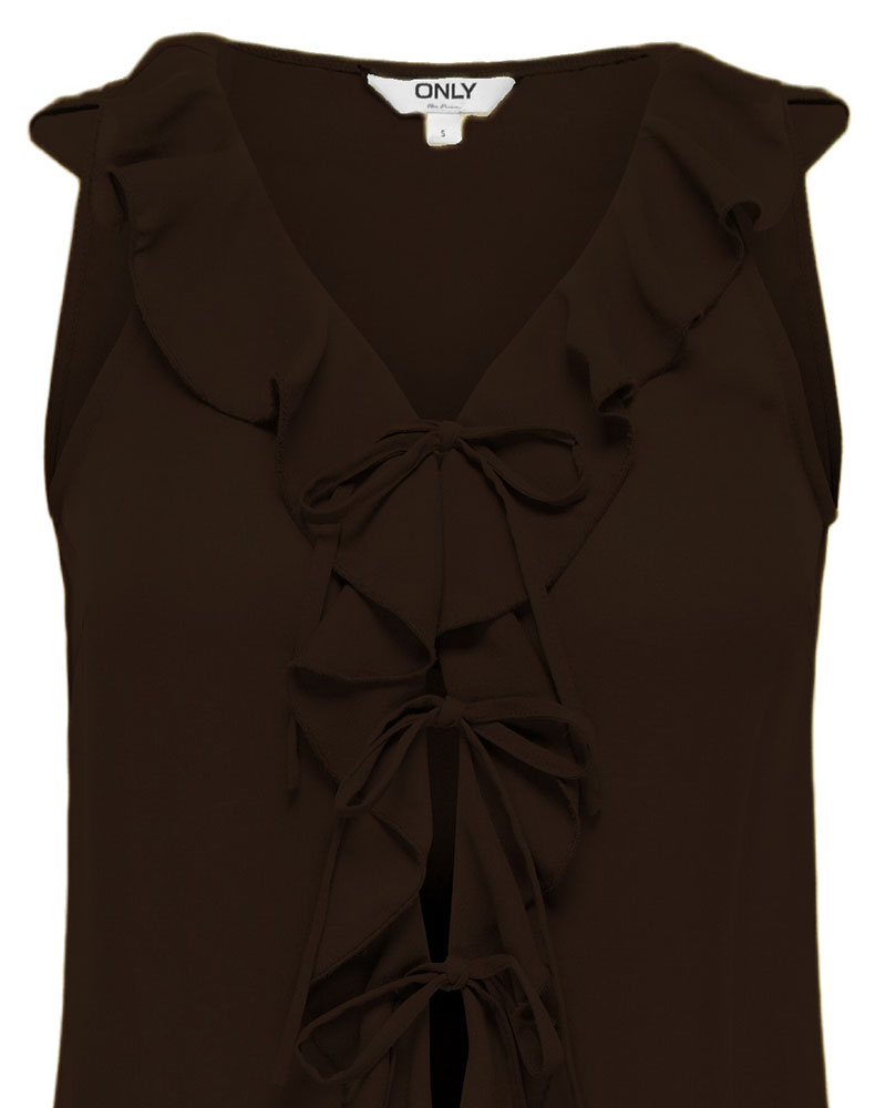 ONLY ONLMONET S/L FLOWY V-NECK RUFFLE TOP WVN - 15371044