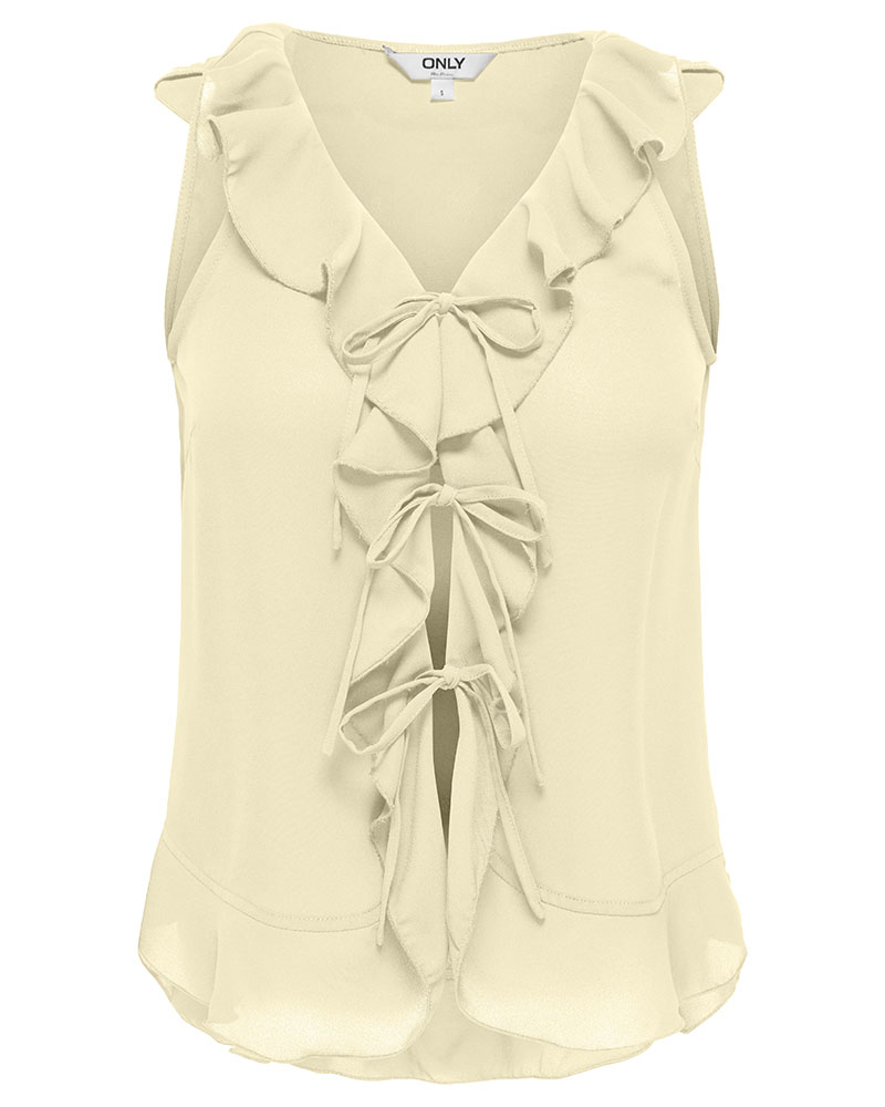 ONLY ONLMONET S/L FLOWY V-NECK RUFFLE TOP WVN - 15371044