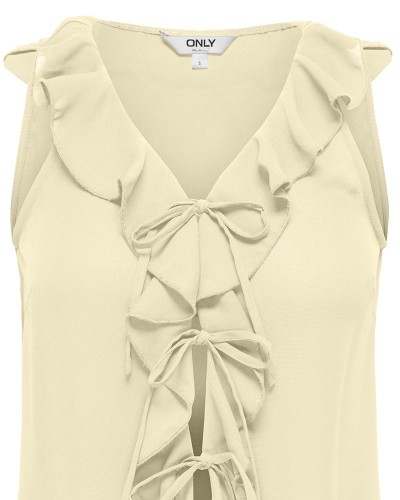 ONLY ONLMONET S/L FLOWY V-NECK RUFFLE TOP WVN - 15371044