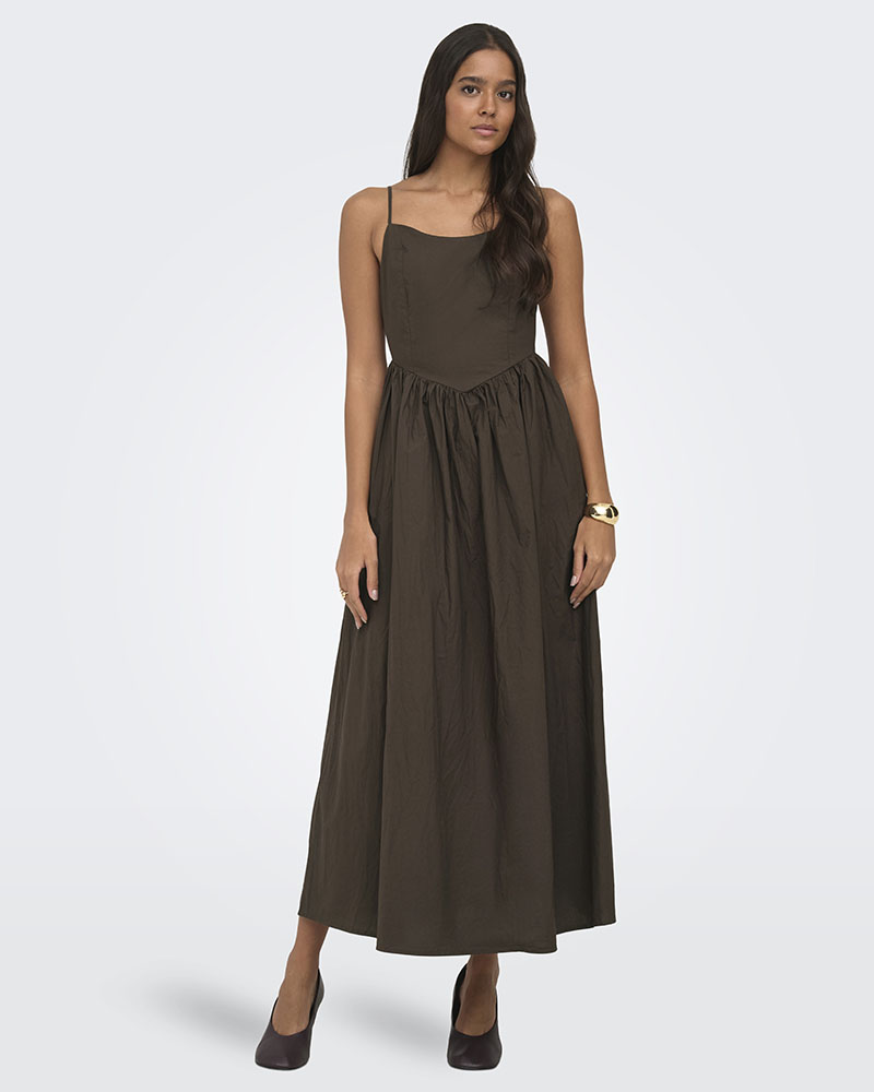 ONLY ONLLIKARA STRAP WAIST LONG DRESS WVN - 15371869