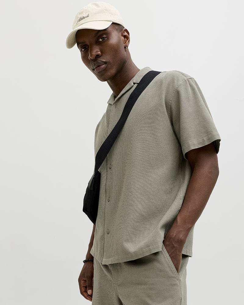 JACK & JONES JJGLOBAL WAFFLE RESORT SHIRT SS - 12295551