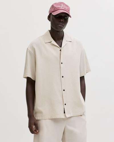 JACK & JONES JJGLOBAL WAFFLE RESORT SHIRT SS - 12295551