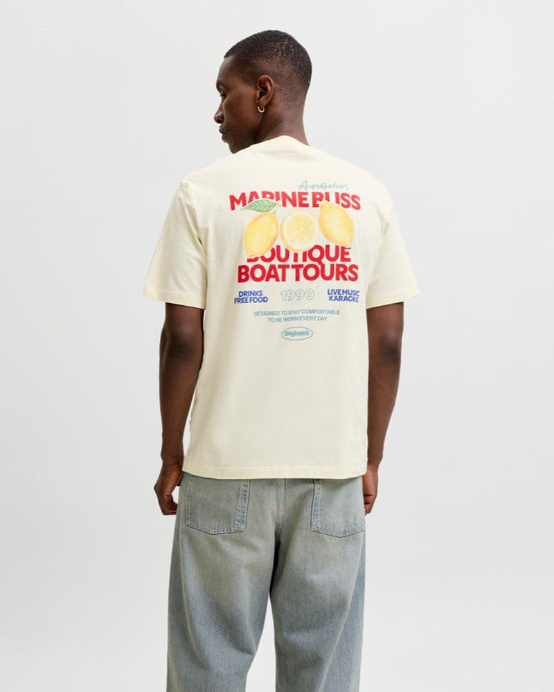 JACK & JONES JORRIVIERA VINTAGE POSTER BACK TEE SS CN - 12295202