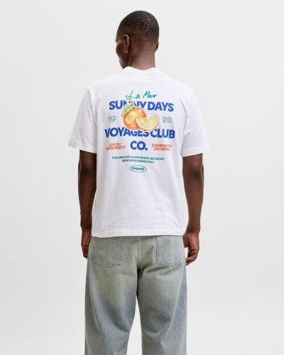 JACK & JONES JORRIVIERA VINTAGE POSTER BACK TEE SS CN - 12295202