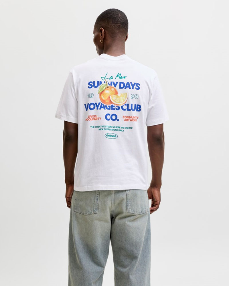 JACK & JONES JORRIVIERA VINTAGE POSTER BACK TEE SS CN - 12295202