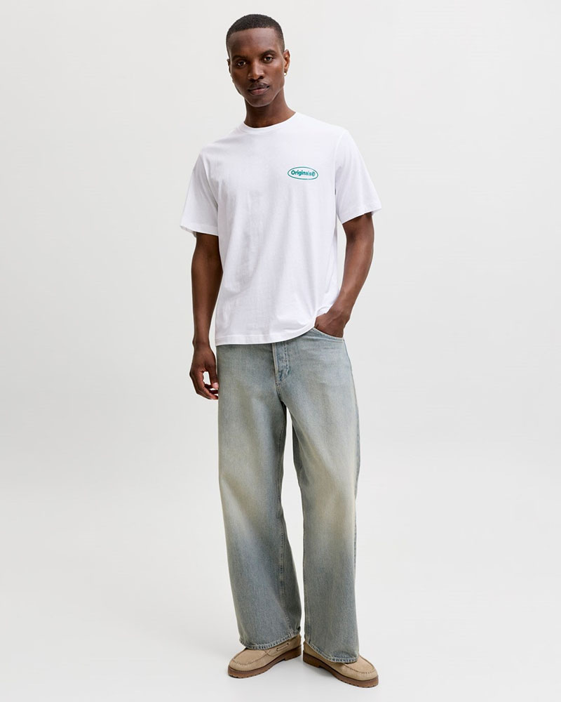 JACK & JONES JORRIVIERA VINTAGE POSTER BACK TEE SS CN - 12295202