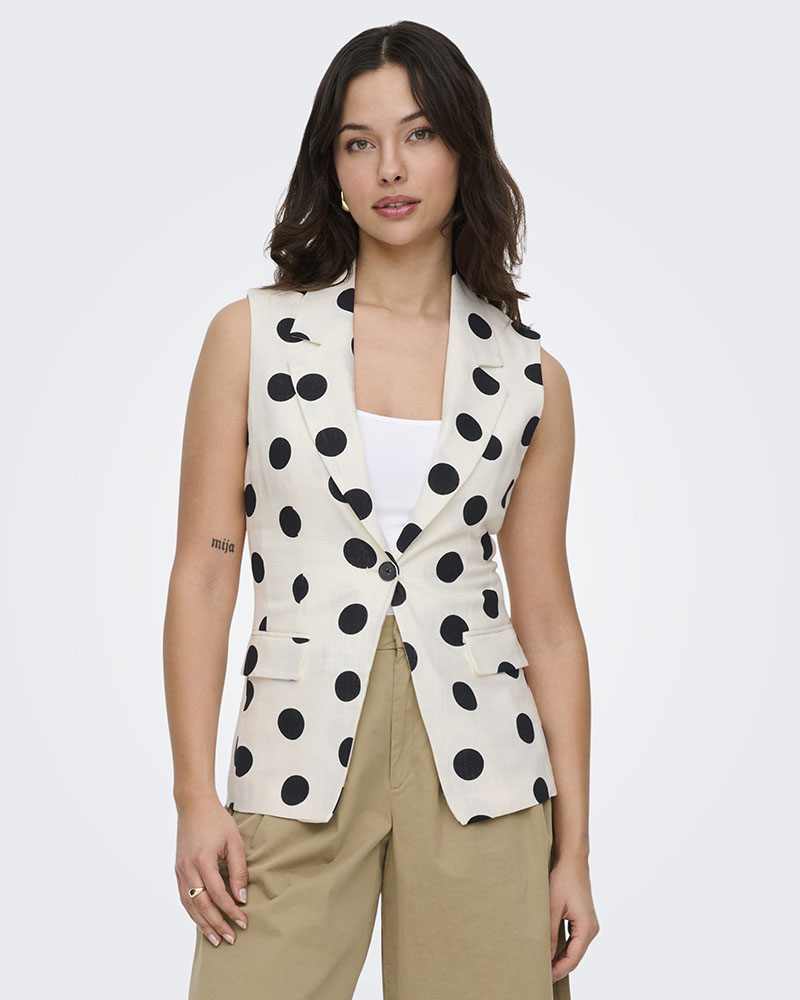 ONLY ONLVIESTA S/L LINEN BL WAISTCOAT TLR - 15375017