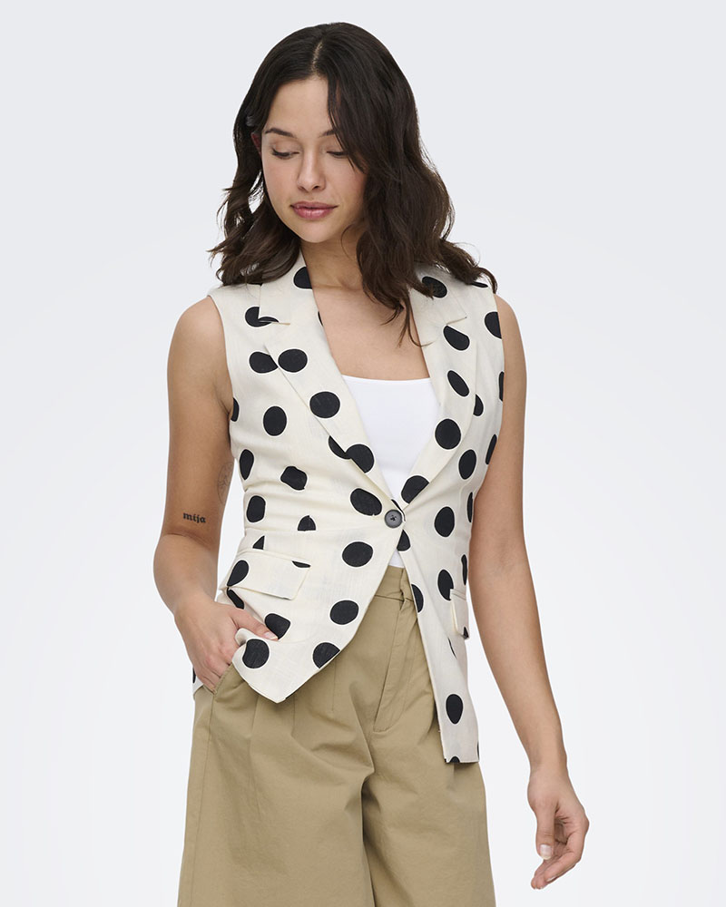 ONLY ONLVIESTA S/L LINEN BL WAISTCOAT TLR - 15375017