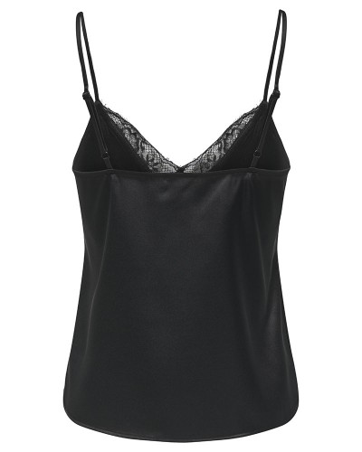 ONLY ONLFARAYA STRAP LACE SATIN TOP WVN - 15380254