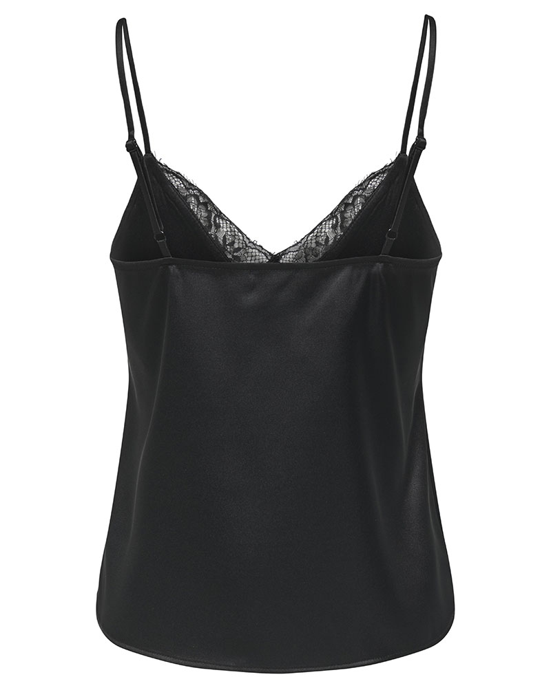 ONLY ONLFARAYA STRAP LACE SATIN TOP WVN - 15380254