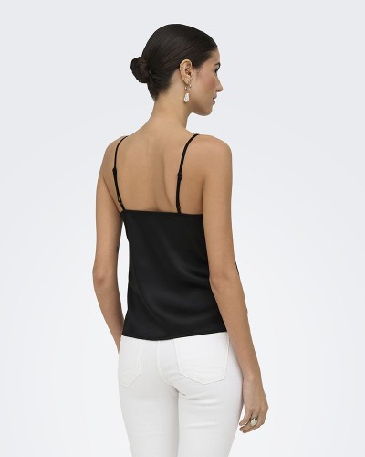 ONLY ONLFARAYA STRAP LACE SATIN TOP WVN - 15380254