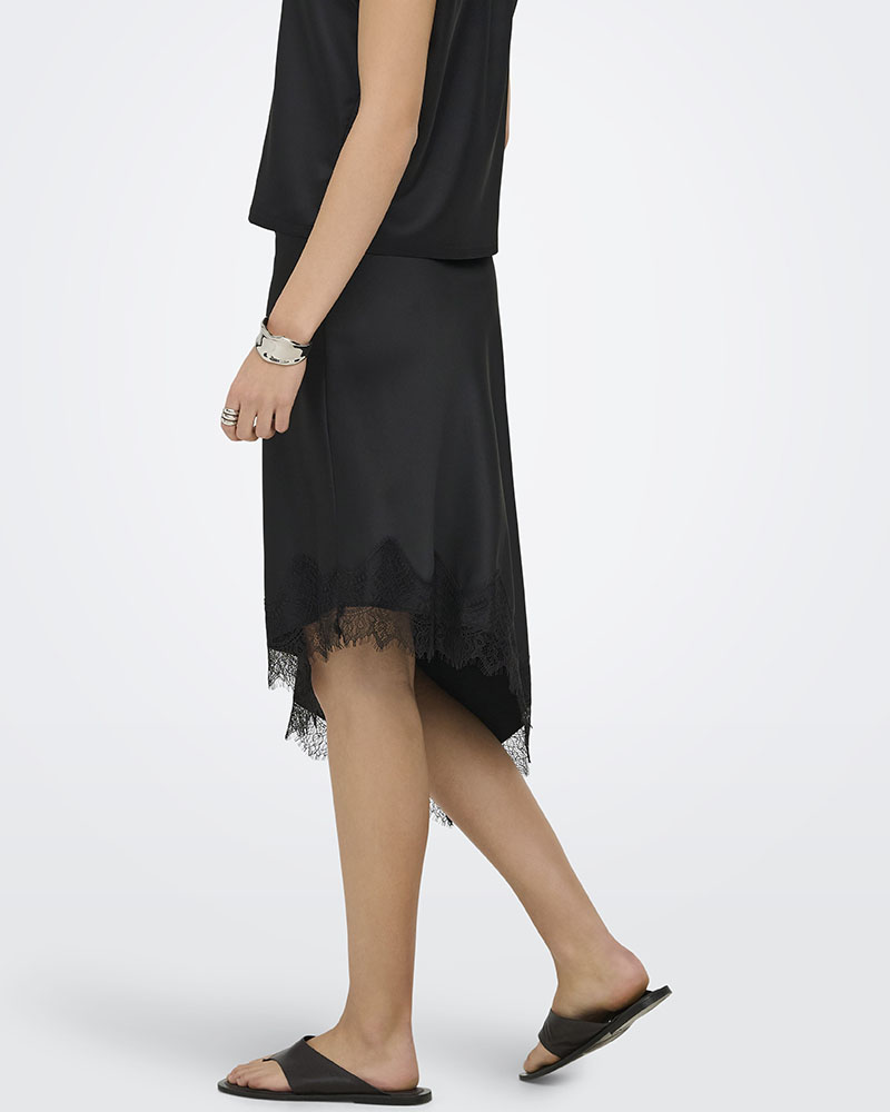 ONLY ONLFARAYA SATIN LACE SKIRT WVN - 15380116