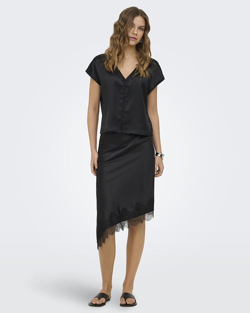 ONLY ONLFARAYA SATIN LACE SKIRT WVN - 15380116
