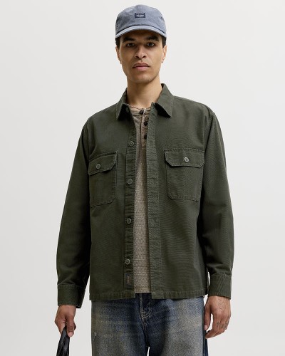 JACK & JONES JJECOLTON CANVAS OVERSHIRT LS SN - 12298629