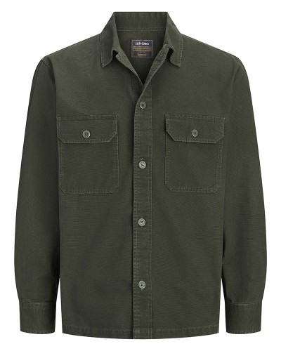 JACK & JONES JJECOLTON CANVAS OVERSHIRT LS SN - 12298629